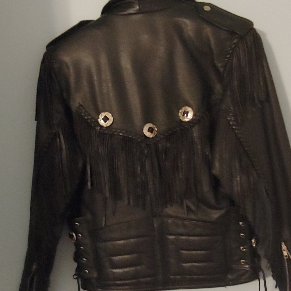Black MOD Leather Bikers jacket size XS